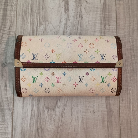 Louis Vuitton Takashi Murakami Multicolor Monogram Long Snap Continental Wallet - Picture 1 of 15